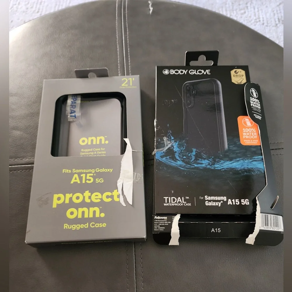 package of samsung phone cases and protective screens